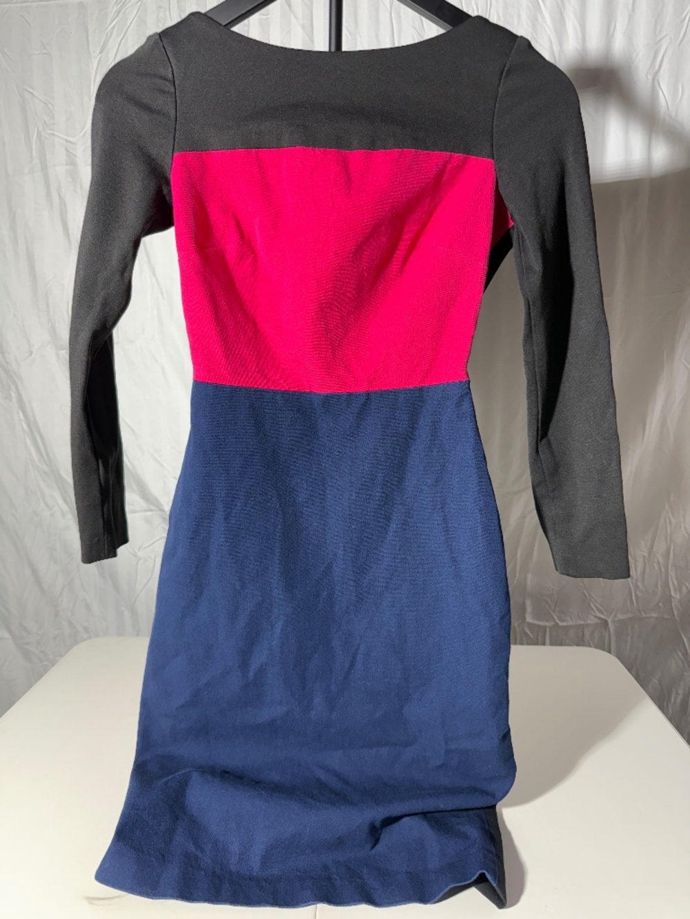 Banana Republic Colorblock Sheath Dress Black Pink Navy Size 2P Petite